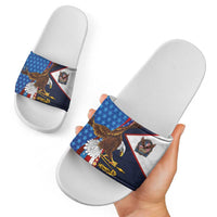 American Samoa and United States Semiquincentennial Slide Sandals Bald Eagle with National Flag Style LT03 - Polynesian Pride