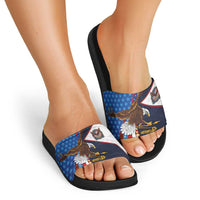 American Samoa and United States Semiquincentennial Slide Sandals Bald Eagle with National Flag Style LT03 - Polynesian Pride