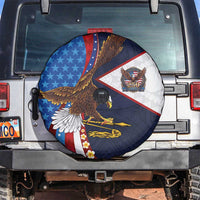 American Samoa and United States Semiquincentennial Spare Tire Cover Bald Eagle with National Flag Style