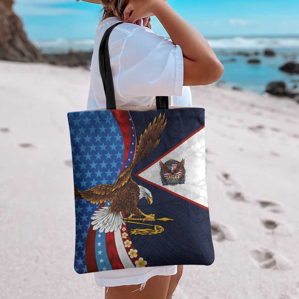 American Samoa and United States Semiquincentennial Tote Bag Bald Eagle with National Flag Style