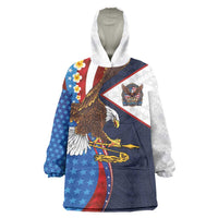 American Samoa and United States Semiquincentennial Wearable Blanket Hoodie Bald Eagle with National Flag Style