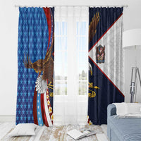 American Samoa and United States Semiquincentennial Window Curtain Bald Eagle with National Flag Style LT03 - Polynesian Pride