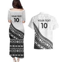 Custom Fijian Rugby Couples Matching Puletasi and Hawaiian Shirt Tapa Pattern and Palm Tree Tribal LT03 - Polynesian Pride