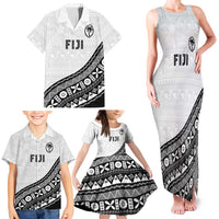 Custom Fijian Rugby Family Matching Tank Maxi Dress and Hawaiian Shirt Tapa Pattern and Palm Tree Tribal LT03 - Polynesian Pride