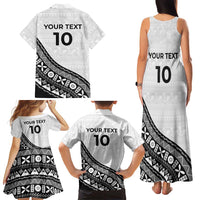 Custom Fijian Rugby Family Matching Tank Maxi Dress and Hawaiian Shirt Tapa Pattern and Palm Tree Tribal LT03 - Polynesian Pride