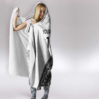 Custom Fijian Rugby Hooded Blanket Tapa Pattern and Palm Tree Tribal