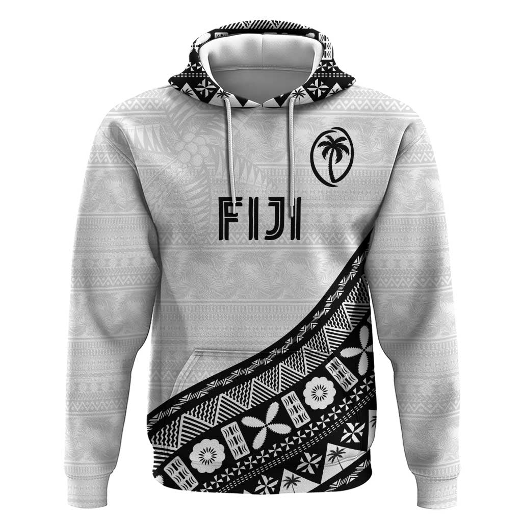Custom Fijian Rugby Hoodie Tapa Pattern and Palm Tree Tribal