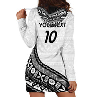 Custom Fijian Rugby Hoodie Dress Tapa Pattern and Palm Tree Tribal