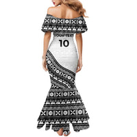 Custom Fijian Rugby Mermaid Dress Tapa Pattern and Palm Tree Tribal LT03 - Polynesian Pride