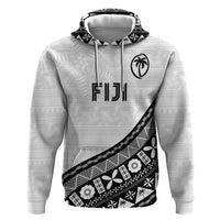 Custom Fijian Rugby Zip Hoodie Tapa Pattern and Palm Tree Tribal LT03 Pullover Hoodie White - Polynesian Pride