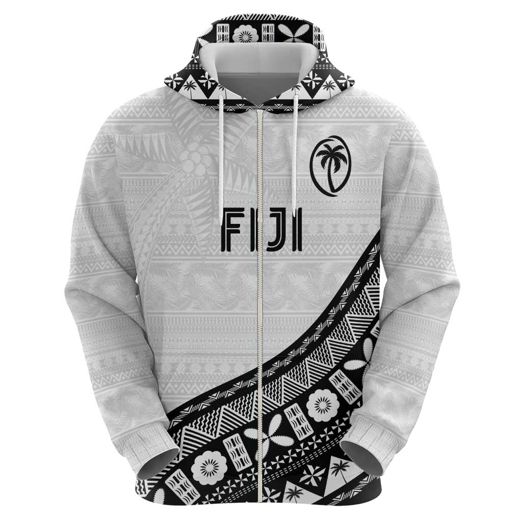Custom Fijian Rugby Zip Hoodie Tapa Pattern and Palm Tree Tribal LT03 - Polynesian Pride