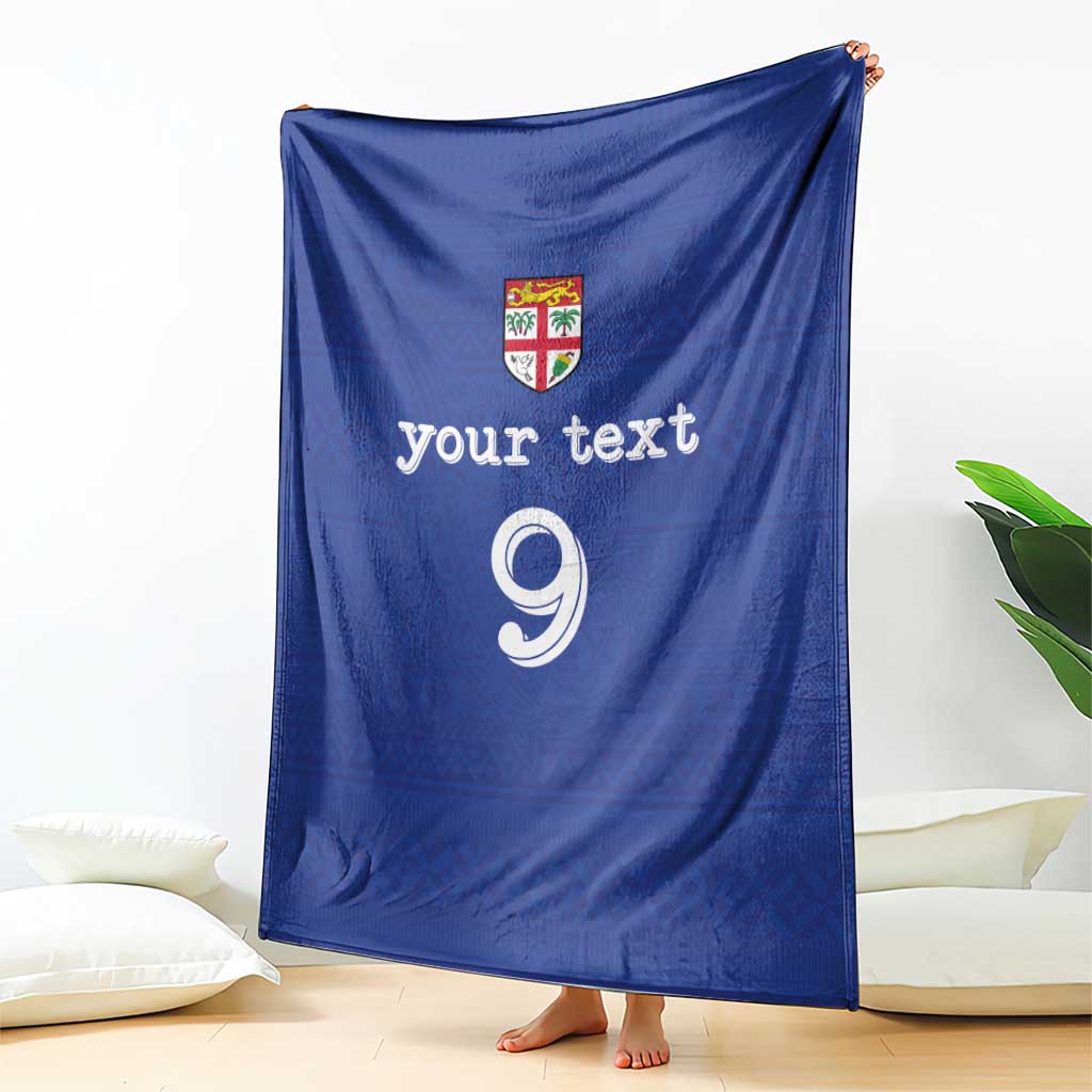 Custom Fijian Football Blanket Tapa Pattern and Shark Tribal