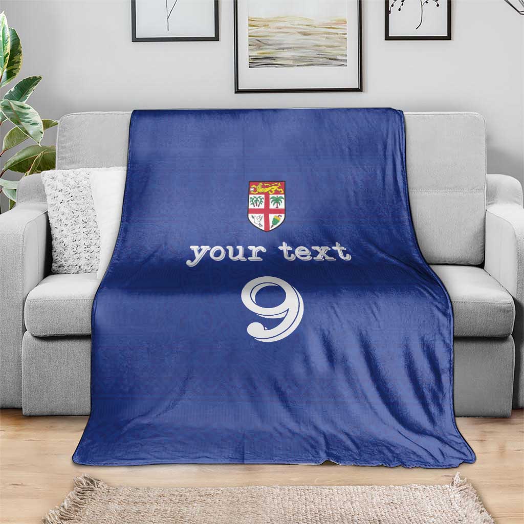 Custom Fijian Football Blanket Tapa Pattern and Shark Tribal