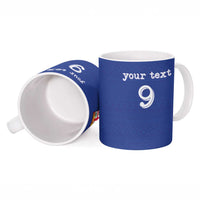 Custom Fijian Football Ceramic Mug Tapa Pattern and Shark Tribal