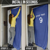 Custom Fijian Football Door Cover Tapa Pattern and Shark Tribal