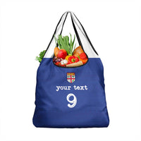 Custom Fijian Football Grocery Bag Tapa Pattern and Shark Tribal