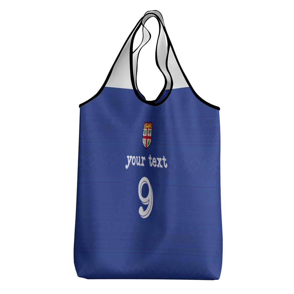 Custom Fijian Football Grocery Bag Tapa Pattern and Shark Tribal