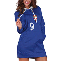 Custom Fijian Football Hoodie Dress Tapa Pattern and Shark Tribal