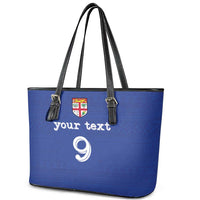 Custom Fijian Football Leather Tote Bag Tapa Pattern and Shark Tribal