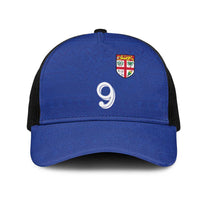 Custom Fijian Football Mesh Trucker Cap Tapa Pattern and Shark Tribal