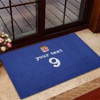 Custom Fijian Football Rubber Doormat Tapa Pattern and Shark Tribal
