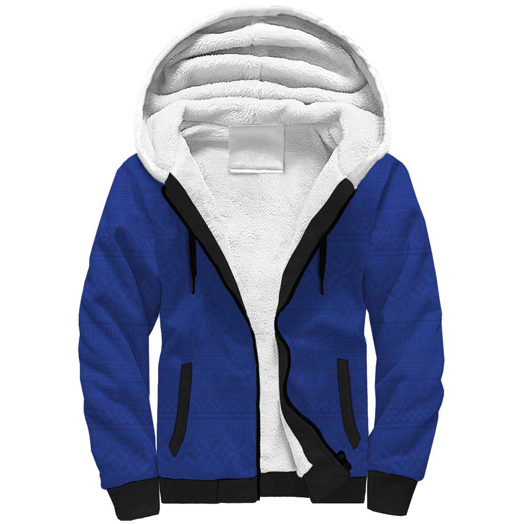 Custom Fijian Football Sherpa Hoodie Tapa Pattern and Shark Tribal