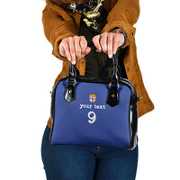 Custom Fijian Football Shoulder Handbag Tapa Pattern and Shark Tribal LT03 One Size Blue - Polynesian Pride