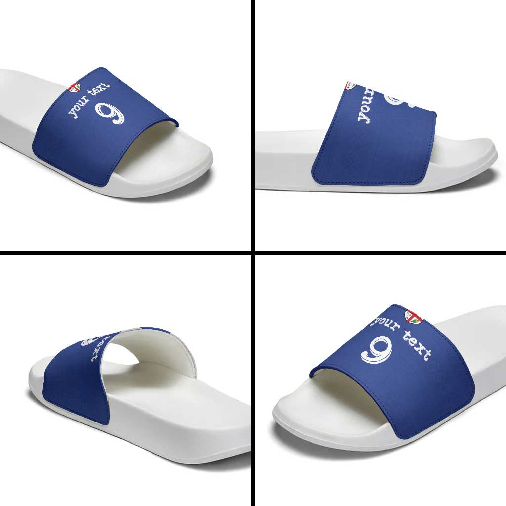 Custom Fijian Football Slide Sandals Tapa Pattern and Shark Tribal