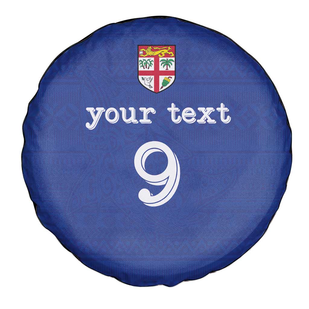 Custom Fijian Football Spare Tire Cover Tapa Pattern and Shark Tribal LT03 - Polynesian Pride