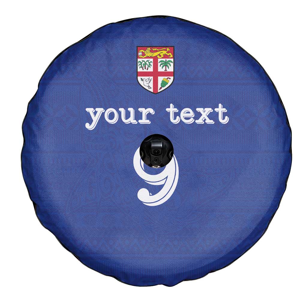 Custom Fijian Football Spare Tire Cover Tapa Pattern and Shark Tribal LT03 - Polynesian Pride