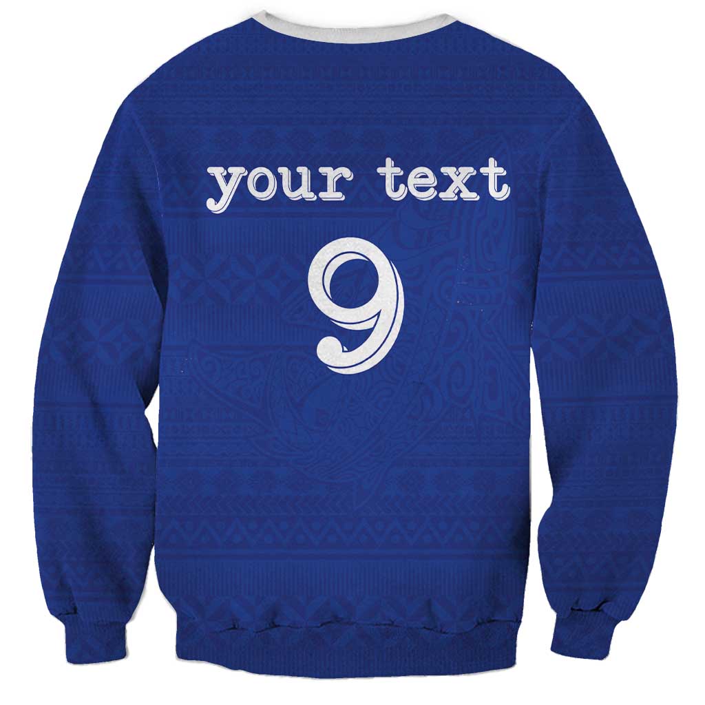 Custom Fijian Football Sweatshirt Tapa Pattern and Shark Tribal