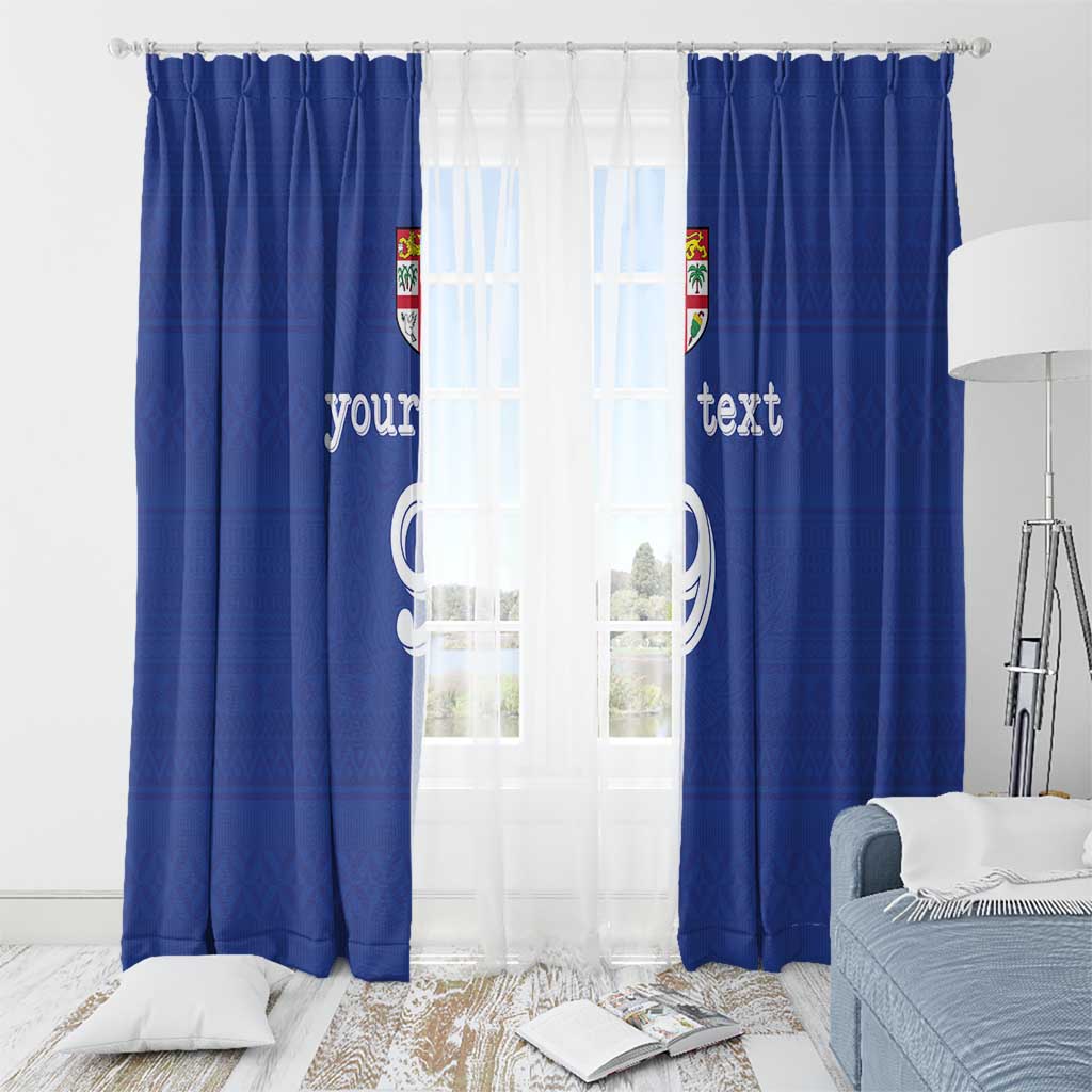 Custom Fijian Football Window Curtain Tapa Pattern and Shark Tribal