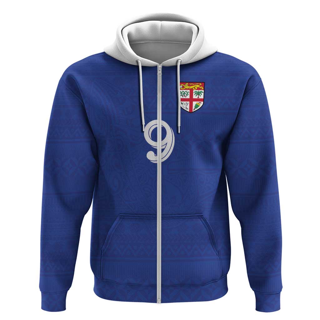 Custom Fijian Football Zip Hoodie Tapa Pattern and Shark Tribal
