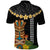 Hawaii Plumeria Lei Polo Shirt Tiki and Kakau Pattern Black Color