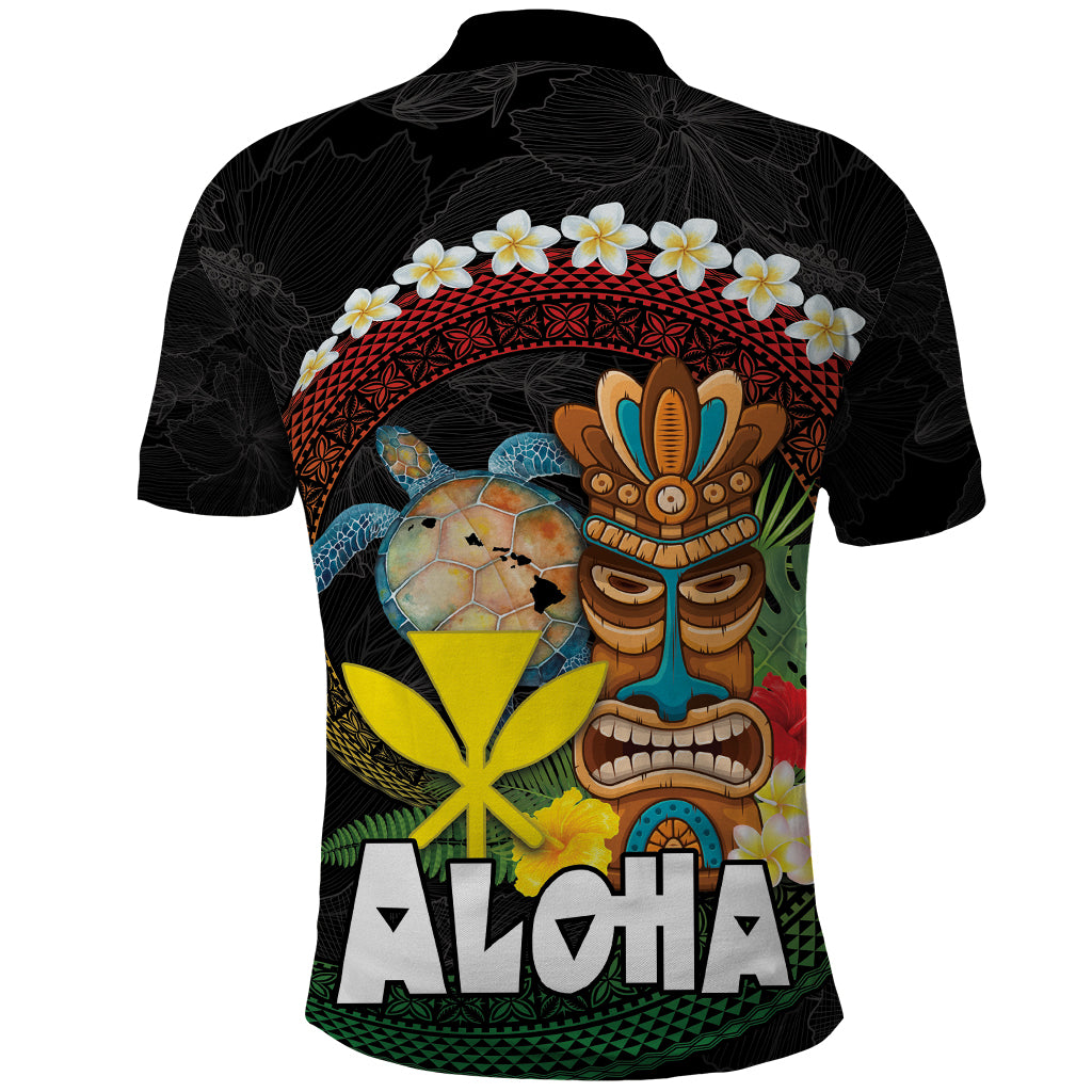 Aloha Hawaii Polo Shirt Kanaka Maoli with Polynesian Spiral Plumeria
