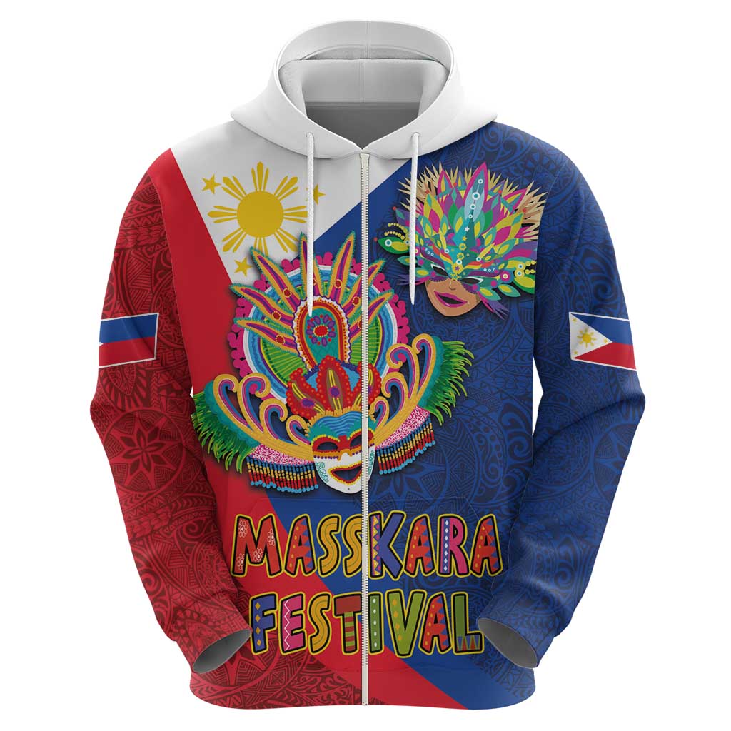 Philippines MassKara Hoodie Filipino Carnival Mask and Polynesian Pattern LT03 - Polynesian Pride