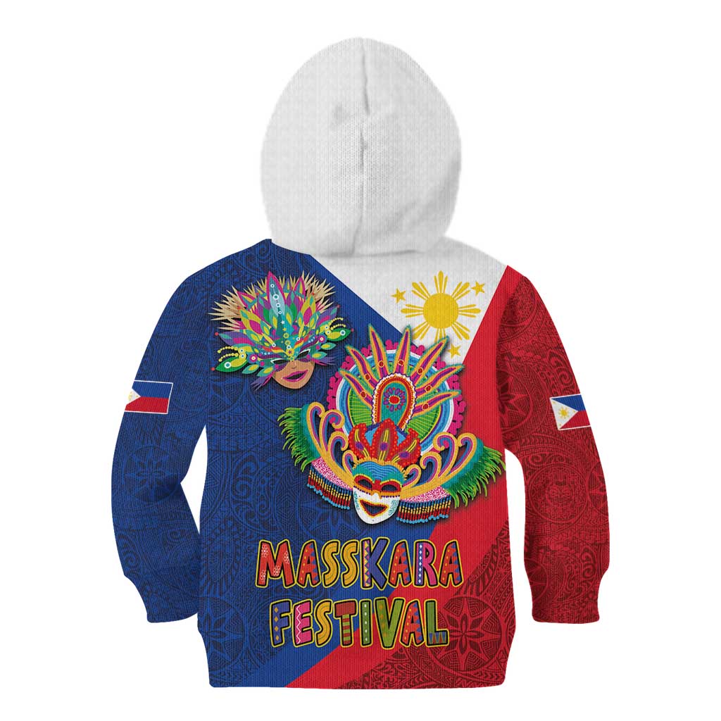 Philippines MassKara Kid Hoodie Filipino Carnival Mask and Polynesian Pattern LT03 - Polynesian Pride