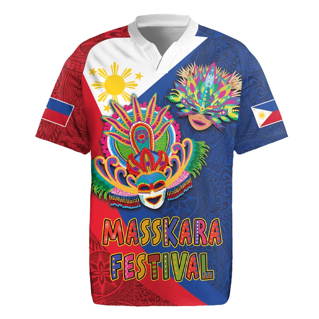 Philippines MassKara Rugby Jersey Filipino Carnival Mask and Polynesian Pattern