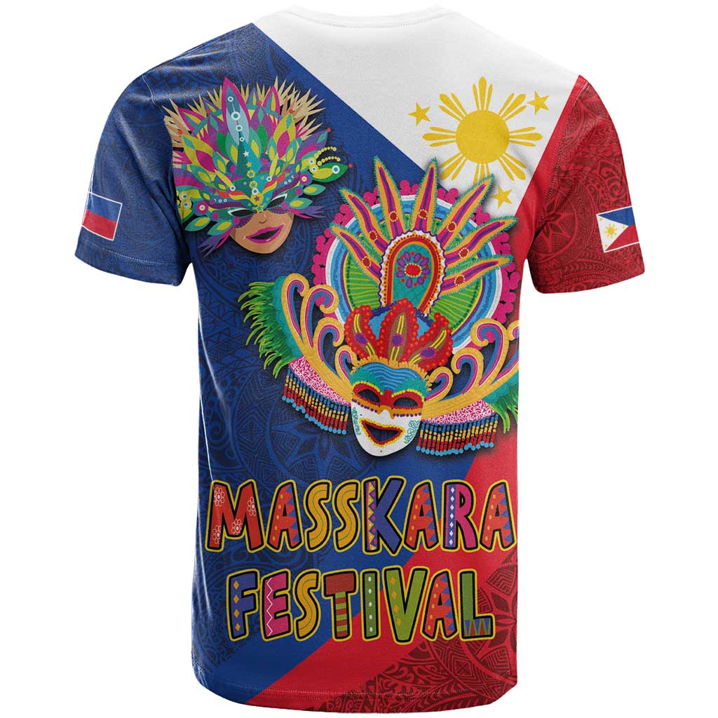 Philippines MassKara T Shirt Filipino Carnival Mask and Polynesian Pattern LT03 - Polynesian Pride