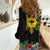 Tropical Hawaii and Philippines Women Casual Shirt Kanaka Maoli and Sun Badge Batok Tattoo Colorful