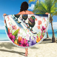 New Zealand Merry Christmas Beach Blanket Kiwi Birds Snow Boarding-Vibrant Tropical Flower - Polynesian Pride
