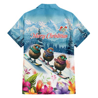 New Zealand Merry Christmas Hawaiian Shirt Kiwi Birds Snow Boarding-Vibrant Tropical Flower - Polynesian Pride