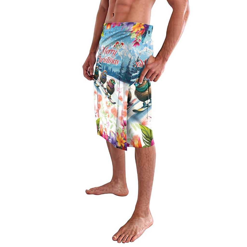 New Zealand Merry Christmas Lavalava Kiwi Birds Snow Boarding-Vibrant Tropical Flower - Polynesian Pride