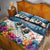 New Zealand Merry Christmas Quilt Bed Set Kiwi Birds Snow Boarding-Vibrant Tropical Flower - Polynesian Pride