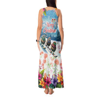 New Zealand Merry Christmas Tank Maxi Dress Kiwi Birds Snow Boarding-Vibrant Tropical Flower - Polynesian Pride