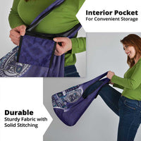 Samoan Siapo Art Tattoo Polynesian Pattern Grocery Bag Navy Color - Polynesian Pride