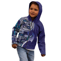Samoan Siapo Art Tattoo Polynesian Pattern Kid Hoodie Navy Color LT03 - Polynesian Pride