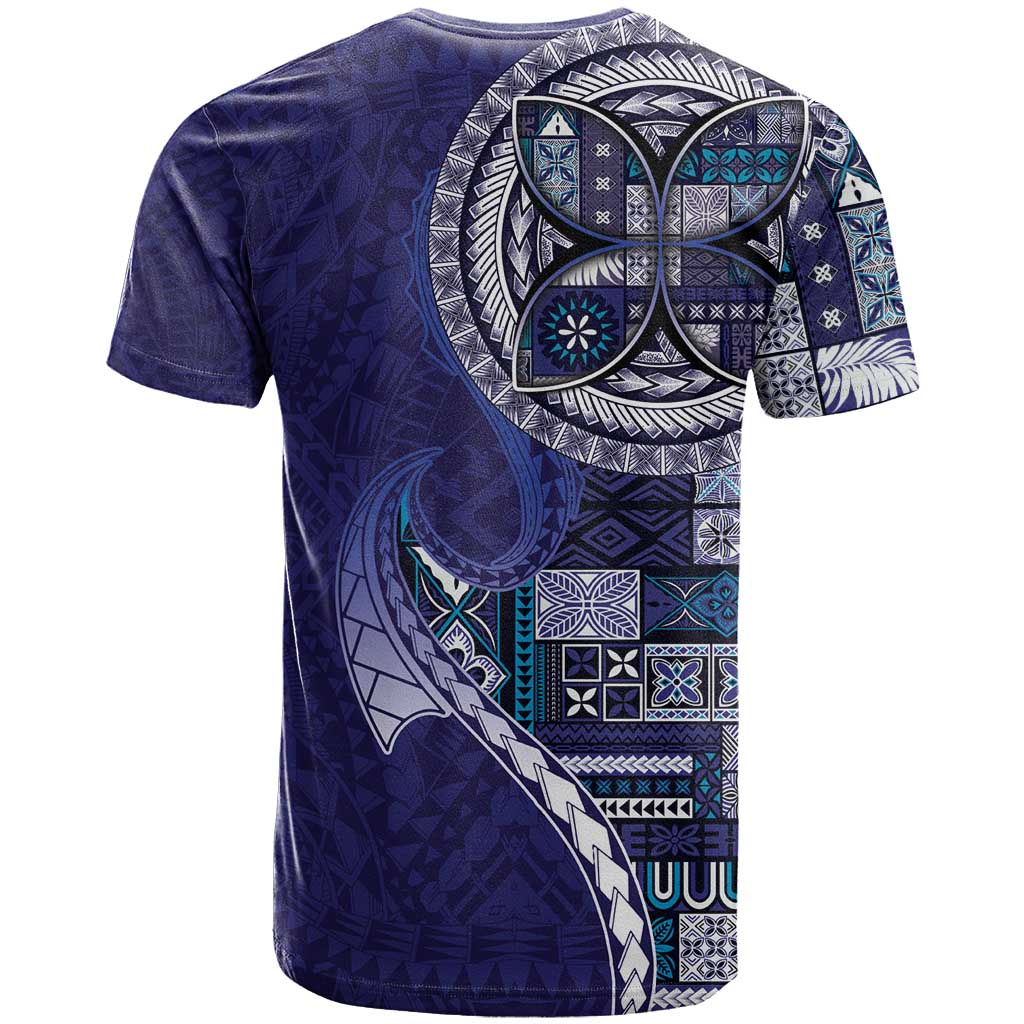 Samoan Siapo Art Tattoo Polynesian Pattern T Shirt Navy Color - Polynesian Pride