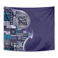 Samoan Siapo Art Tattoo Polynesian Pattern Tapestry Navy Color LT03 - Polynesian Pride