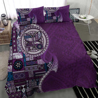 Samoan Siapo Art Tattoo Polynesian Pattern Bedding Set Purple Color - Polynesian Pride